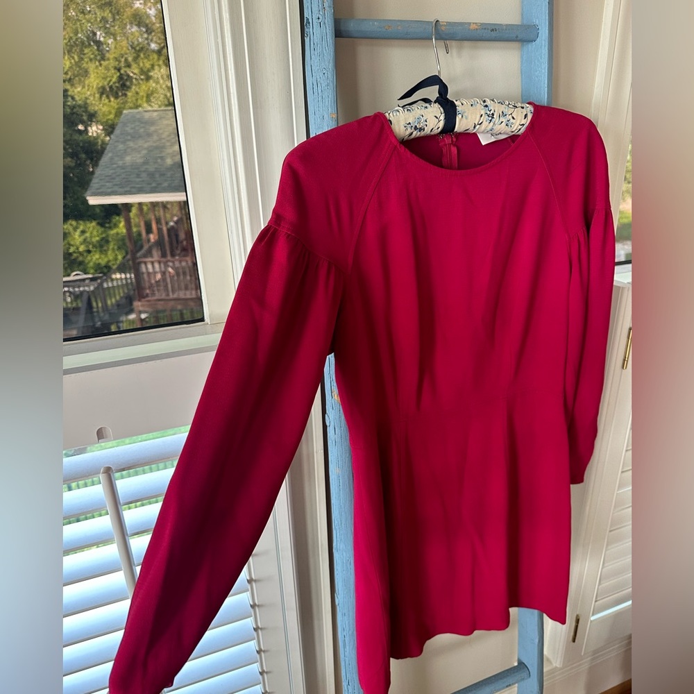 A.L.C Renton Puff Sleeve Dress in Magenta - Picture 3 of 9